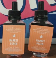 2-Pack ALL NEW Market Peach Wallflower Refill Bulbs SEALED Bath & Body Works