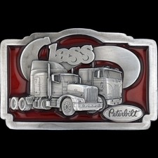 New Peterbilt Cabover Semi Truck Tractor 359 379 352 Hauler Vtg Belt Buckle
