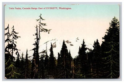 Twin Peaks, Cascade Range East Of Everett Washington WA Postcard