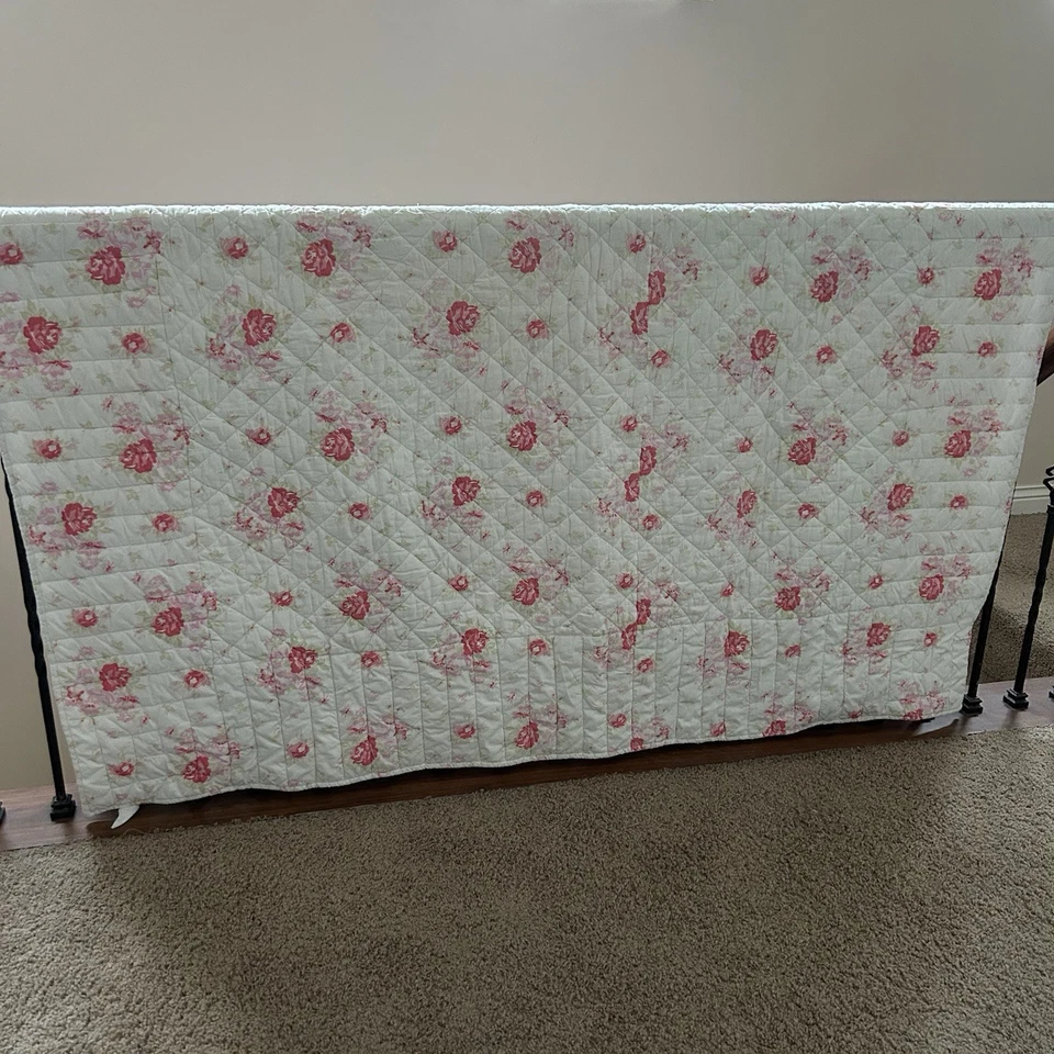 Pottery Barn Teen Kids Quilt Twin Floral Garden Cottagecore Princess Boho Pastel - Image 3 of 4