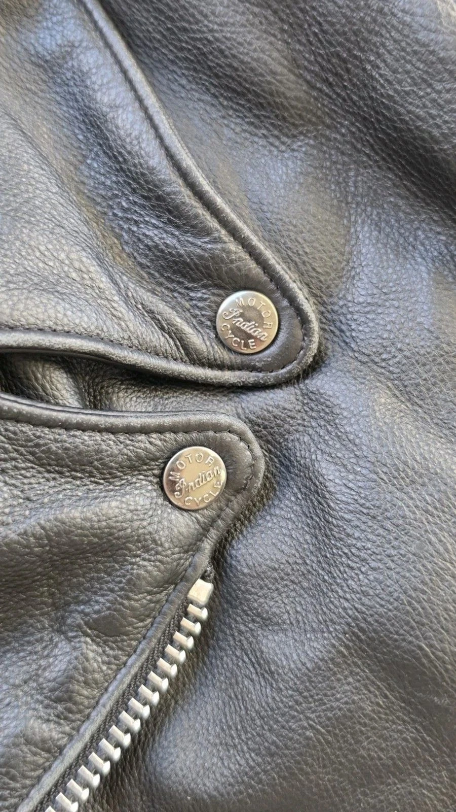 Vintage Indian Motorcycle Leather Jacket Mens L Black Side Lace CA31466 Canada - product detail image 10