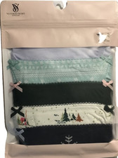 Victoria's Secret Women's 5 Pack String Bikini Panties XL Multicolor Cotton NEW