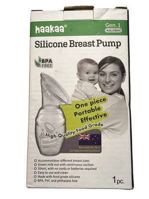 Haakaa Silcone Breast Pump BPA Free Gen.1 4 oz /100ml Portable East To Use Clear