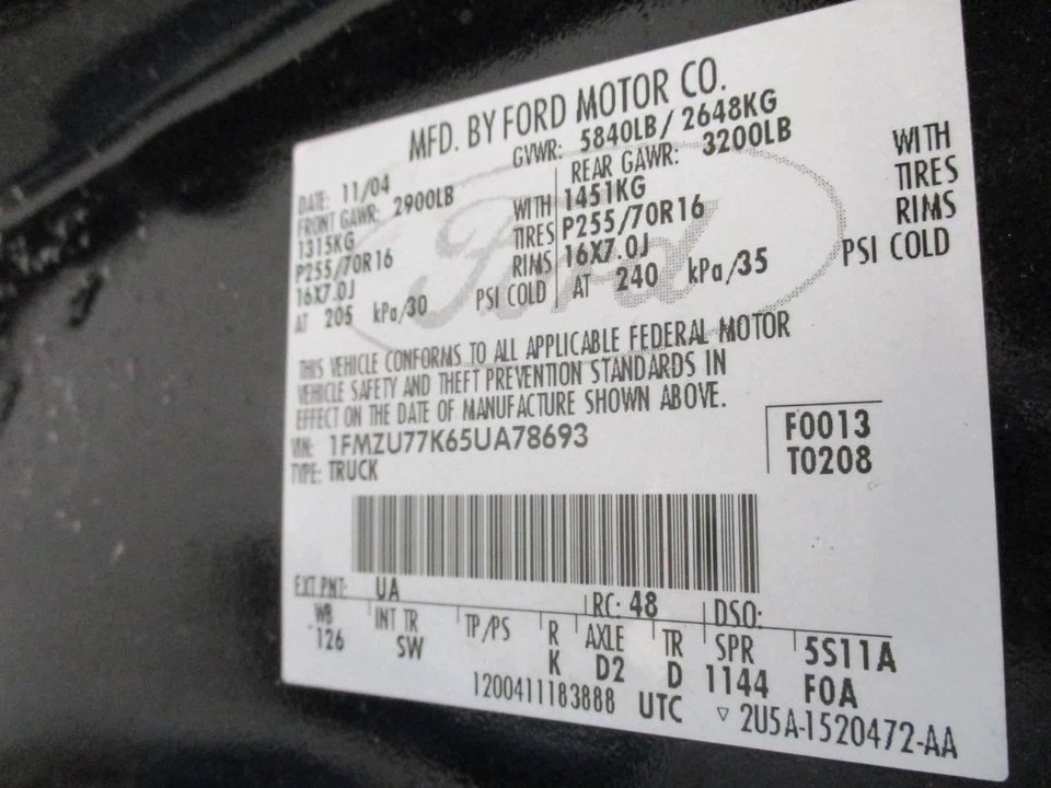 Seat Belt Front 4 Door Sport Trac Passenger Fits 03-05 EXPLORER 1697266 - Image 4 of 4