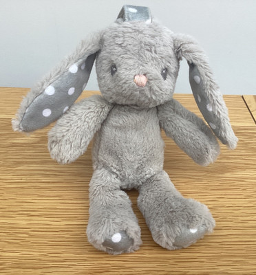 Kid Kreations Snuggle Chums grau Mein erster Hase weiches Plüschtier Pam Spielzeug fleckige Ohren