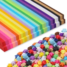 Phinus 2060 Sheets Origami Paper, 27 Assortment Colors Paper Star Strips, Star P