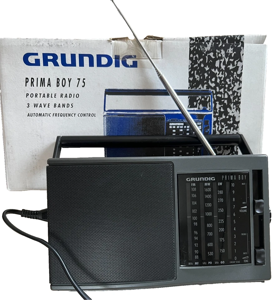 GRUNDIG PRIMA BOY 75 Portable 3 Band Radio With Box. Good Condition & P W Order. - Image 2 of 4