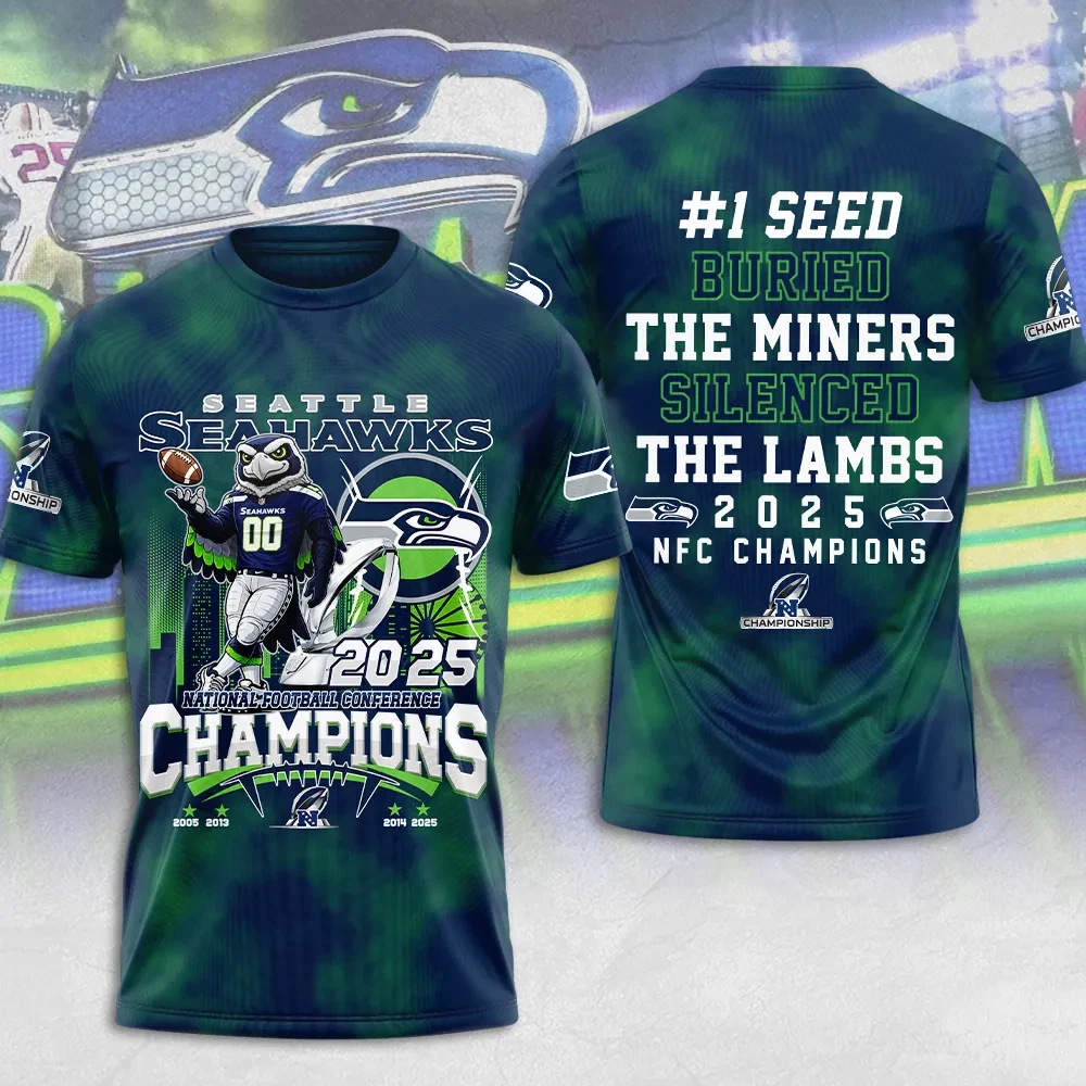 Seahawks 2025 Champions 3D Hoodie