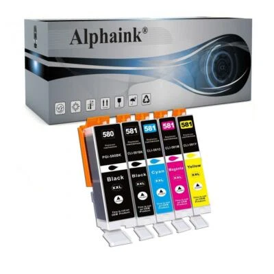 ALPHAINK 5 Cartucce PGI580-CLI581XL per Canon Pixma TS6250 TS9155 TS6150 TS6151 TR7550