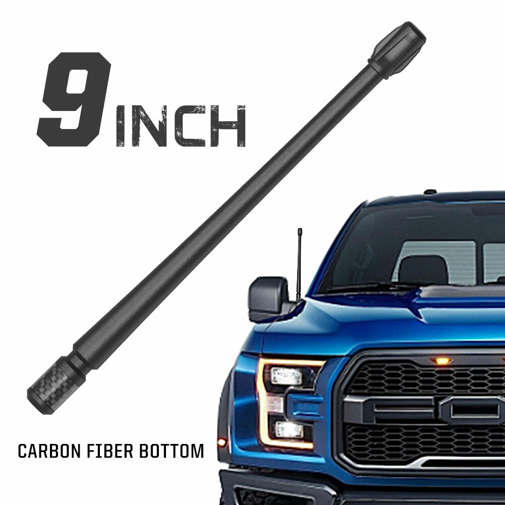21 Inch Black Antenna For Ford F150 (2009-2024) - Stainless Steel FM/AM Radio Antenna
