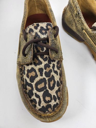 Twisted X Youth Girls Cheetah Moccasin Loafer Boat Shoe Size 2.5M #YDM0028 - Picture 8 of 10