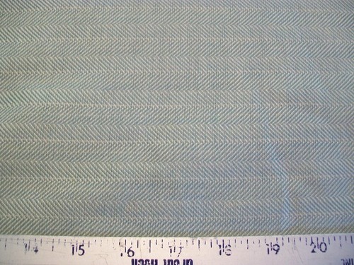 Seafoam Herringbone Woven Upholstery Fabric 7/8 Yard From Calico Corner - Picture 2 of 4