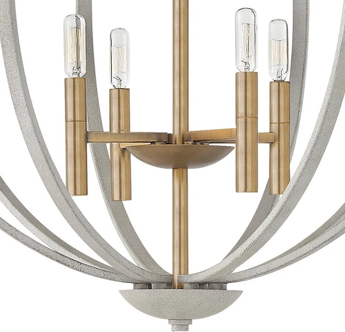 Hinkley Euclid 3468CG Transitional Eight Light Foyer Pendant, Cement Gray - Picture 5 of 8