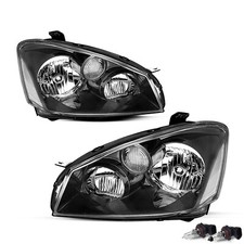 For 2005-2006 Nissan Altima 4 Dr Sedan Black Clear Headlights Lamps Wbulbs Lr For 2005-2006 Nissan Altima 4 Dr Sedan Black Clear Headlights Lamps Wbulbs Lr