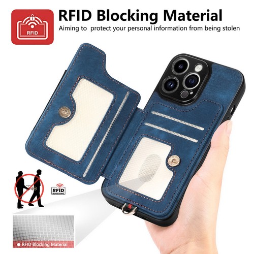 Ring Stand Leather Card Slot Phone Case For iPhone 14 13 12 11 Pro Max XR 8 7 6 - Picture 71 of 84
