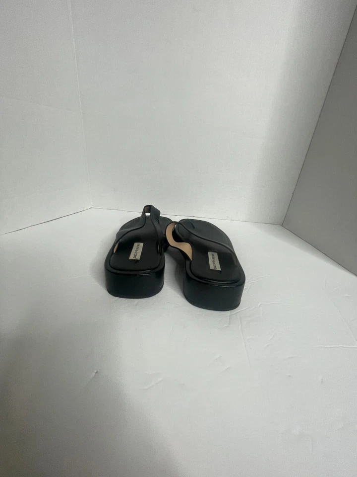Sandalias chanclas SAKS FIVE AVENUE TASHA plataforma cuero negro talla 6M Foto 2 de 4