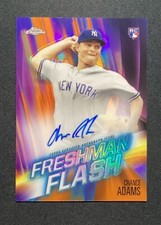 2019 Chrome Freshman Flash Orange Refractor /25 Chance Adams Rookie Auto RC