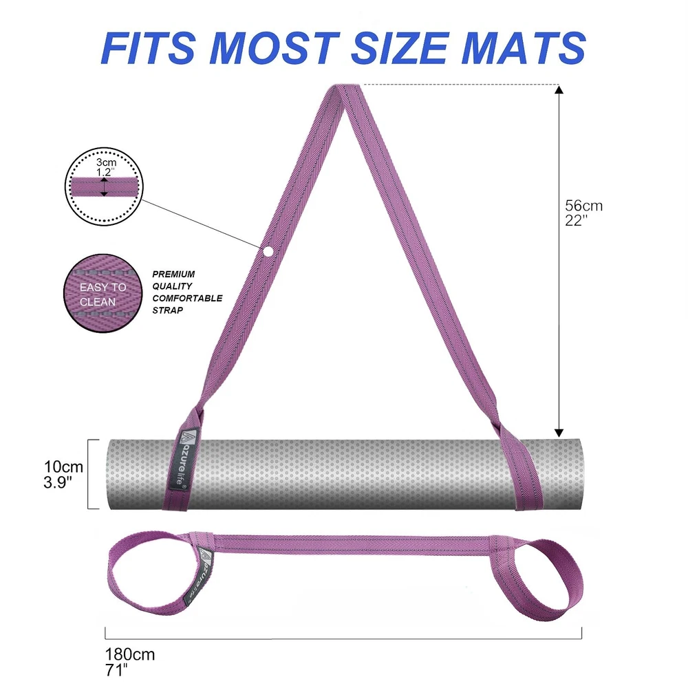 Yoga Mat Strap with Professional Non-Latex Elastic Resistance – Durable and Adjustable for Secure Mat Carrying (Mat Not Included)