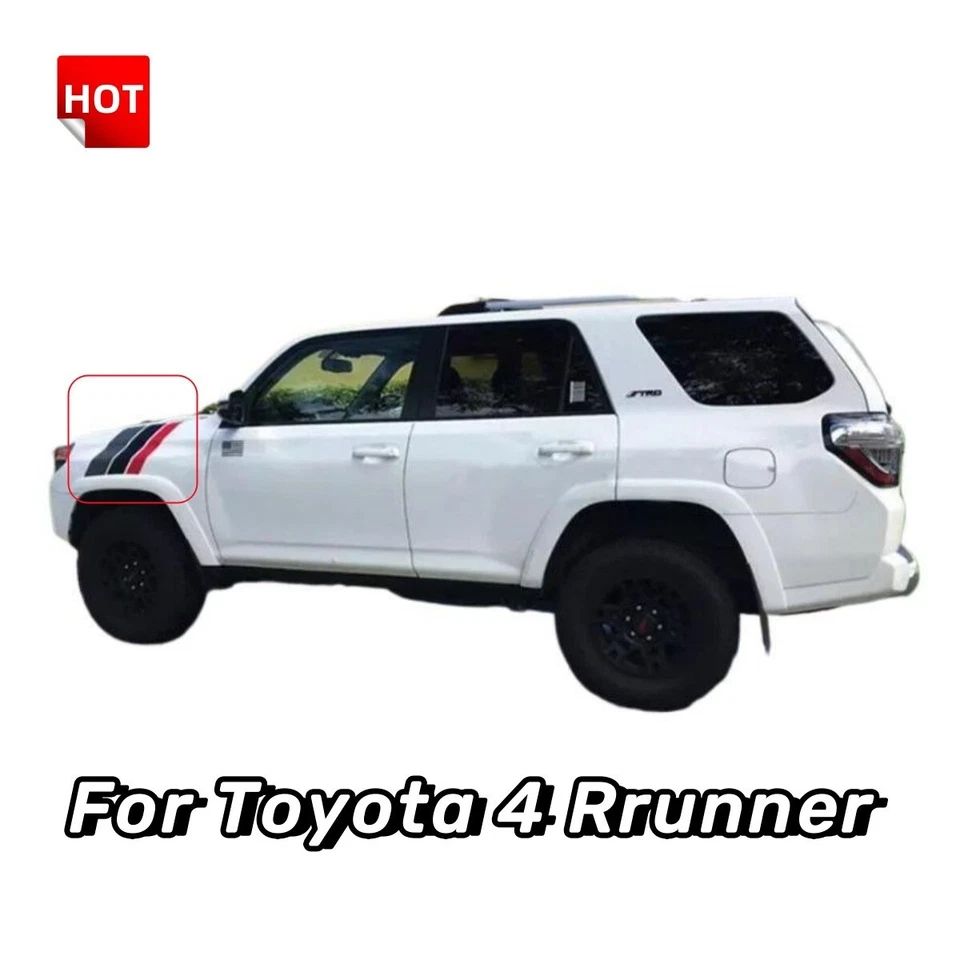 NUEVO Kit de 2 pegatinas de vinilo para puerta lateral deportivo todo terreno para Toyota 4 corredores NEGRO Foto 3 de 4