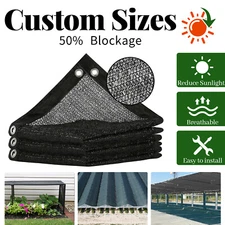 50% Black Shade Cloth,UV Resistant Netting with Upgrade Grommets for Plant Cover