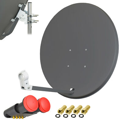 MEGASAT 80cm Satelliten SAT Spiegel Schüssel +Monoblock Quad LNB Astra Hotbird d