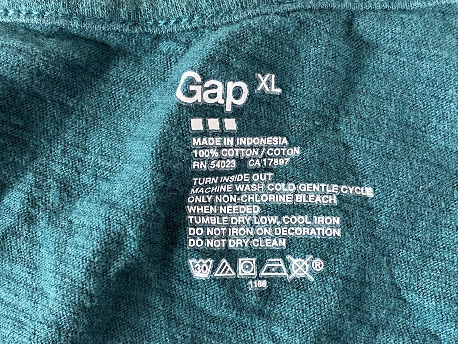 GAP Button Front Round Neck Sequin Blue Casual Ta… - image 5