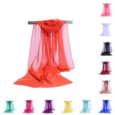 Women's Chiffon Scarf Shawl Scarves Headscarf Breathable Thin Turban 21 Colors