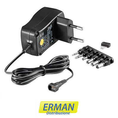 TRASFORMATORE SWITCHING CON ADATTATORI IN 220V OUT 3-4.5-5-6-7.5-9-12V ...