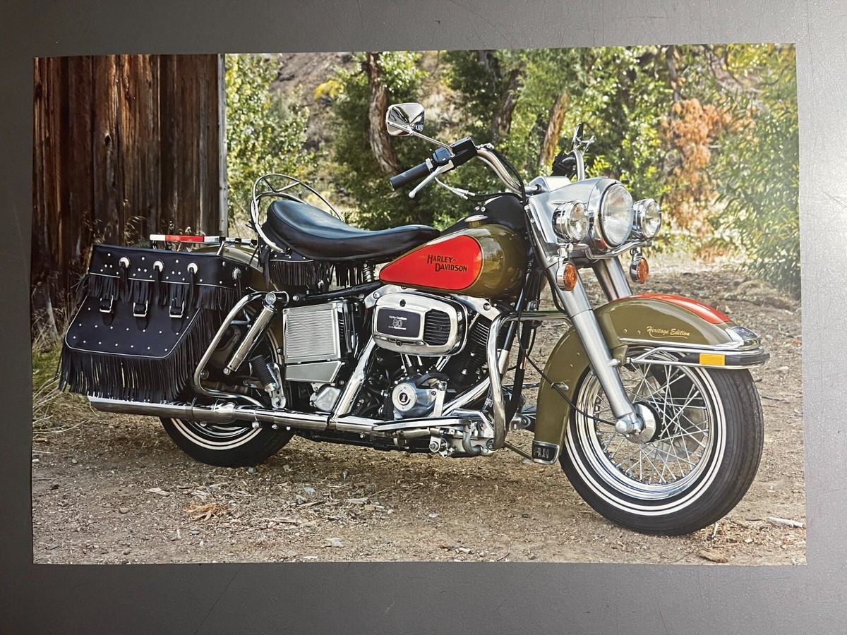 その他 THE ORIGINAL VINTAGE HARLEY-DAVIDSON 1981 Harley Davidson FLH Heritage Motorcycle Picture Print - RARE