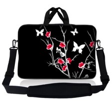 17 Inch Laptop Bag Sleeve Carry Case w/ Shoulder Strap Macbook Acer Pink Bloom