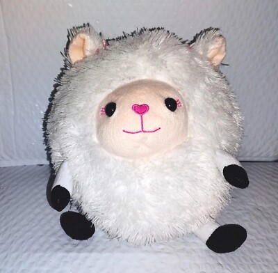 Moshi Furry Plumpeez SHEEP White Black Soft Fuzzy 11