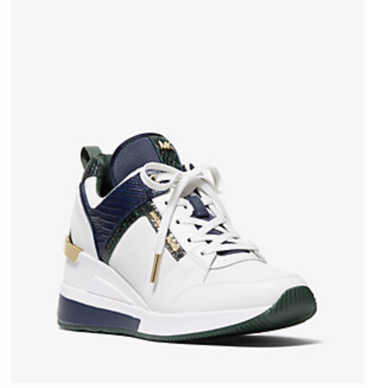 michael kors georgie leather and canvas trainer