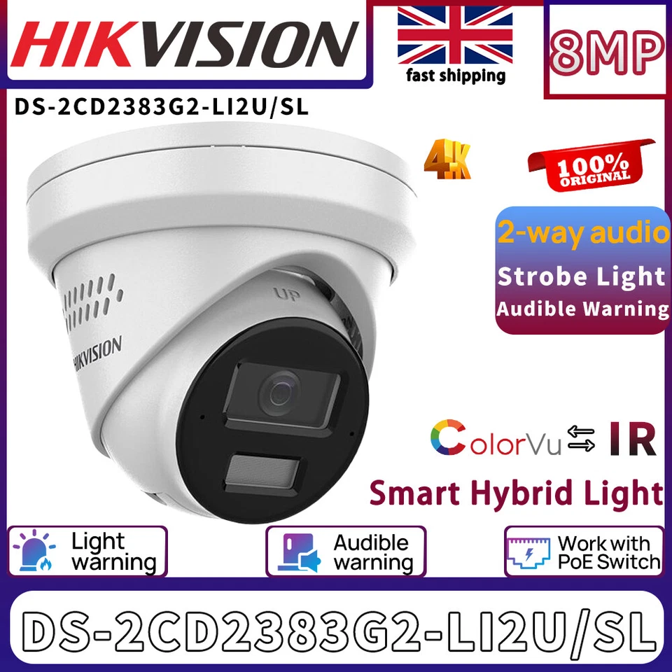 Hikvison DS-7604NXI-K1/4P NVR Strobe Hybrid Color Mic&Speaker 8MP IP camera Lot - Image 2 of 4