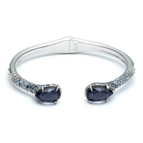 Alexis Bittar Blue Ombre Crystal Break Hinge Cuff Bangle Bracelet NWT - Picture 1 of 9