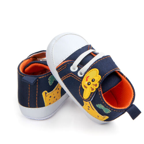 Blue Canvas Infant Boy Girl First Walker Toddler Casual Shoes 0-18M Size 1 2 3 - Picture 2 of 17