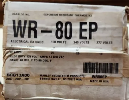 NEW WR-80 EP Explosion Resistant Thermostat 40-90°F Range