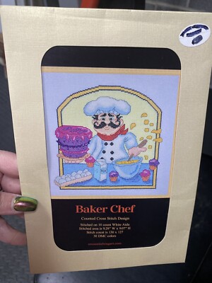 Cross Stitch Baker Chef Chart Graph Cooking 