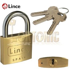 Lince High Security Dimple Keyway 50mm Solid Brass Padlock Hardened Shackle 