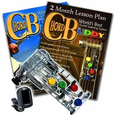 CHORD BUDDY Guitar Learning System RIGHT w TUNER Teaching Book Lesson Chordbuddy