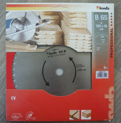 KWB Kreissägeblatt Typ B für Profilholz mit Spitzzahn Ø 190 x 16 x 1,4 mm 100Z