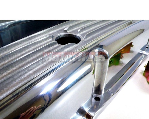 SBC Chevy Nostalgic Aluminum Fin Tall Valve Cover 12" Air Cleaner Dress up350283 - Bild 3 von 5
