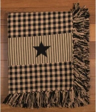 Heritage House Black Star 50" x 60" Afghan by Raghu,Afghans & Throw Blankets