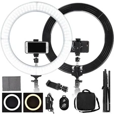 18'' LED SMD Ring Light Kit With Stand Dimmable 6500K For Camera Makeup Phone