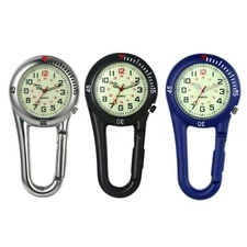 Clip On Carabiner Luminous FOB Digital Sports Watches For Doctors Nurses Hikers
