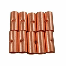 The Install Bay CUR1-0 Copper Uninsulated Butt Connector 1/0 Gauge Package of 10