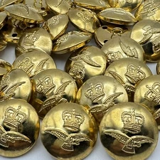 Gold Crown/Flying Eagle Stamped/Embossed Military Metal Button 23mm 7/8" Shank