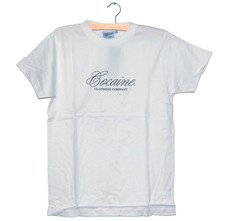 Jerkwear Herren Fun T-Shirt Gr. L "COCAINE clothing company" weiß Funshirt