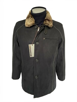 MILESTONE Herren Jacke, Gr. 46 blau aus Alcantara, 70% Rabatt.