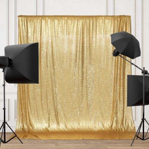 Sparkly Gold Sequin Backdrop Photography Christmas Backdrop 6Ft x 6Ft - Picture 3 of 8