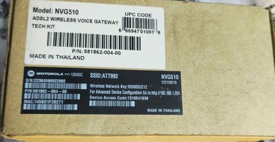 AT&T Motorola NVG510 Wireless Network Router Modem Combo Gateway 2-in-1